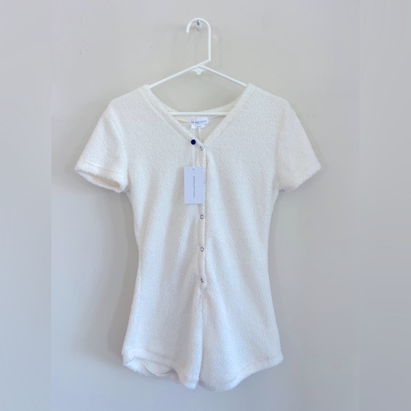 White Textured Playsuit-romper from Lovers and Friends - Picture 1 of 4